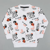 Boys Full Sleeves Round Neck T-Shirt - White, Boys T-Shirts, Chase Value, Chase Value