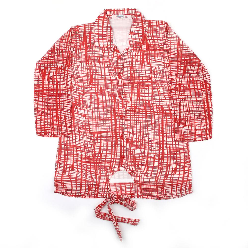 Girls Woven Top - Red, Girls Tops, Chase Value, Chase Value