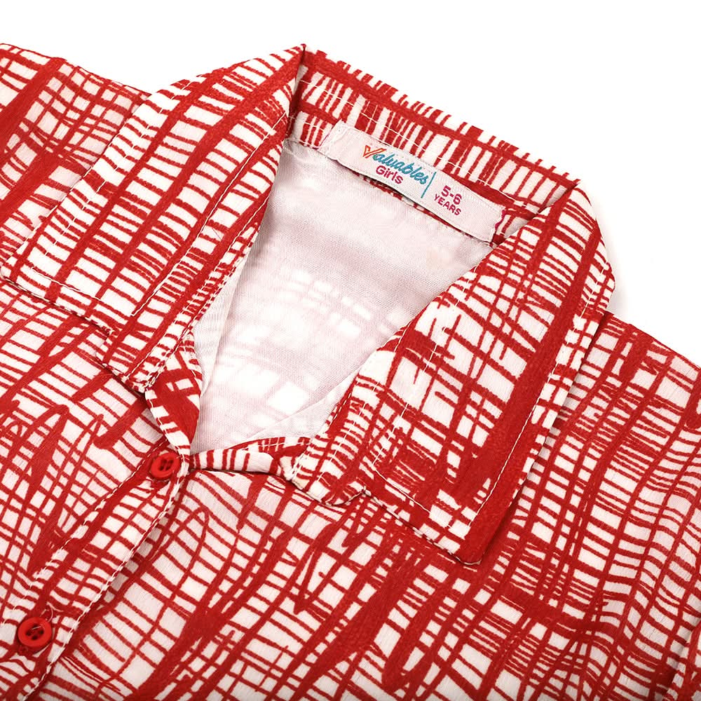 Girls Woven Top - Red, Girls Tops, Chase Value, Chase Value