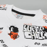 Boys Full Sleeves Round Neck T-Shirt - White, Boys T-Shirts, Chase Value, Chase Value