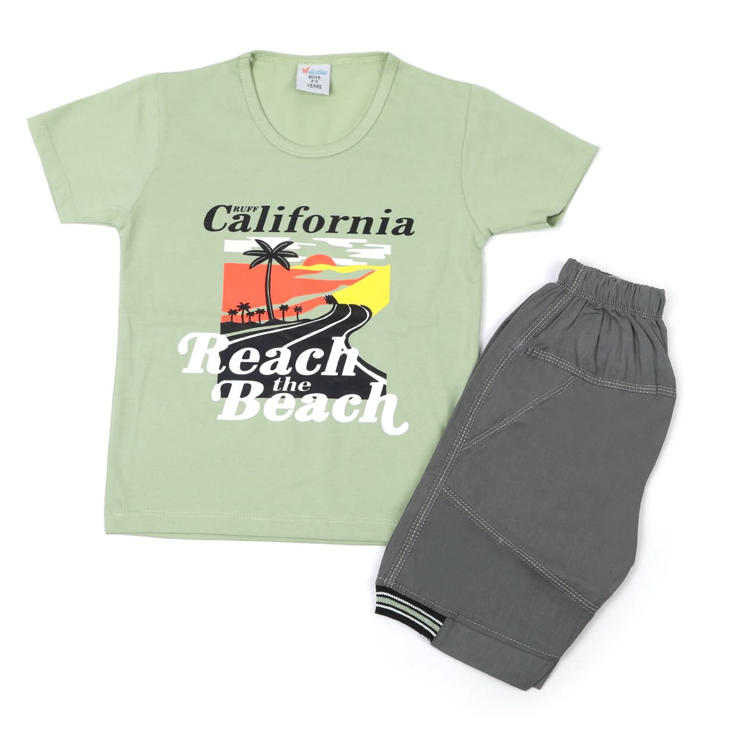 Boys Half Sleeves Short Suit - Sea Green, Boys Sets & Suits, Chase Value, Chase Value
