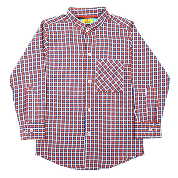 Eminent Boys Casual Check Shirt - Rust