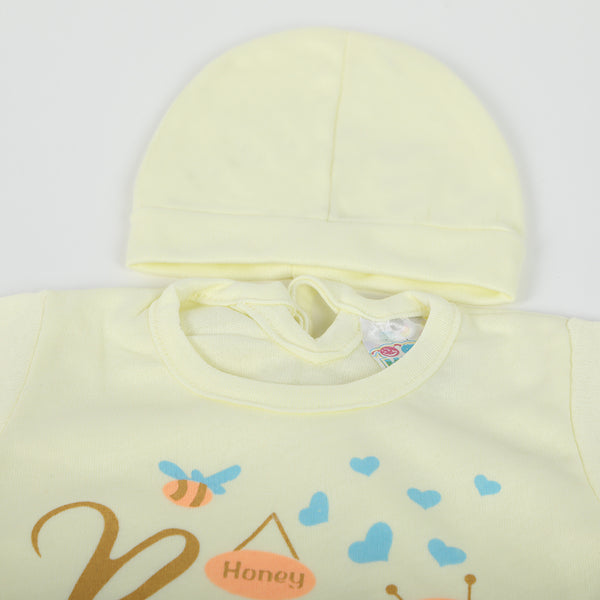 Newborn Girls Half Sleeves Suit - Lemon
