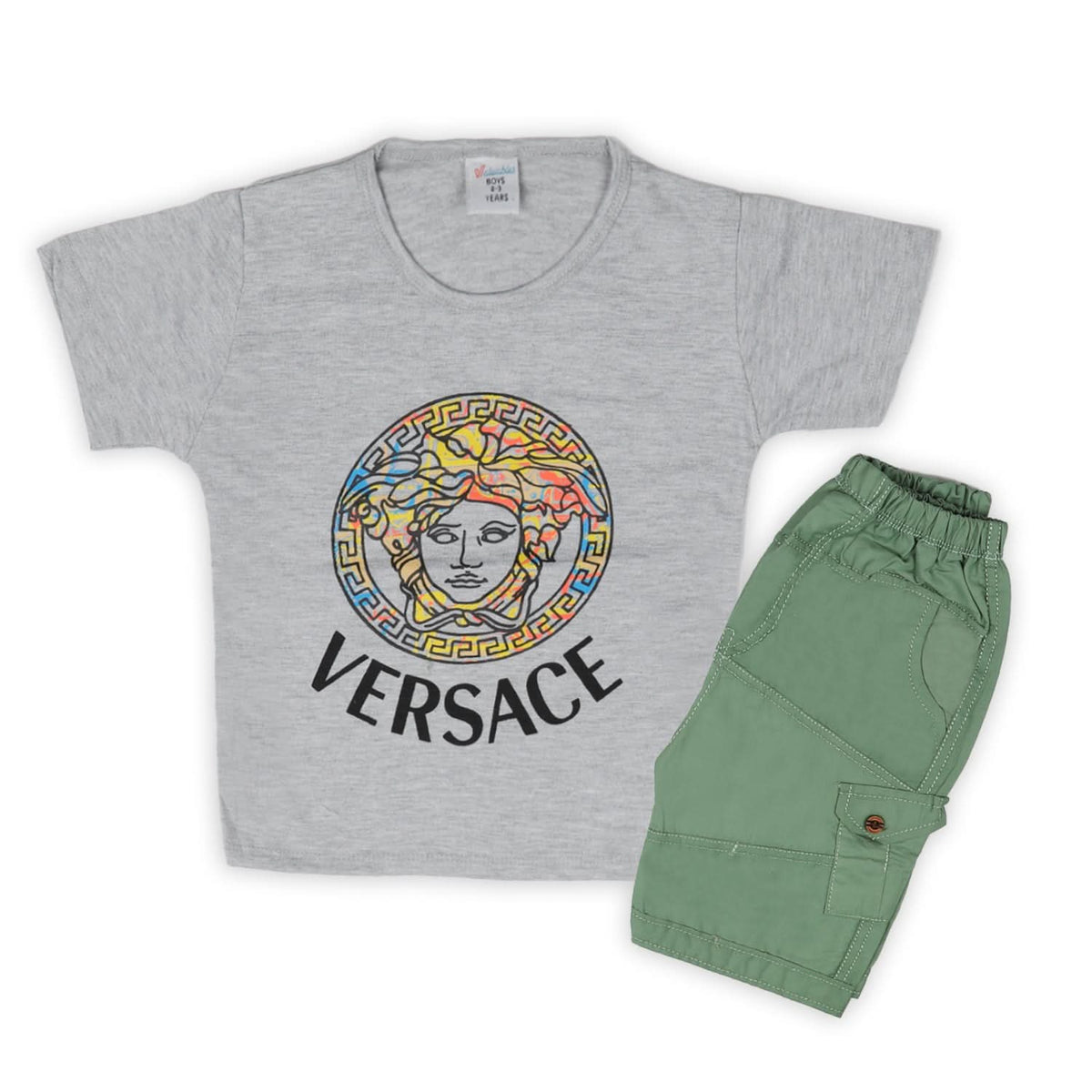 Boys Half Sleeves Short Suit - Grey, Boys Sets & Suits, Chase Value, Chase Value