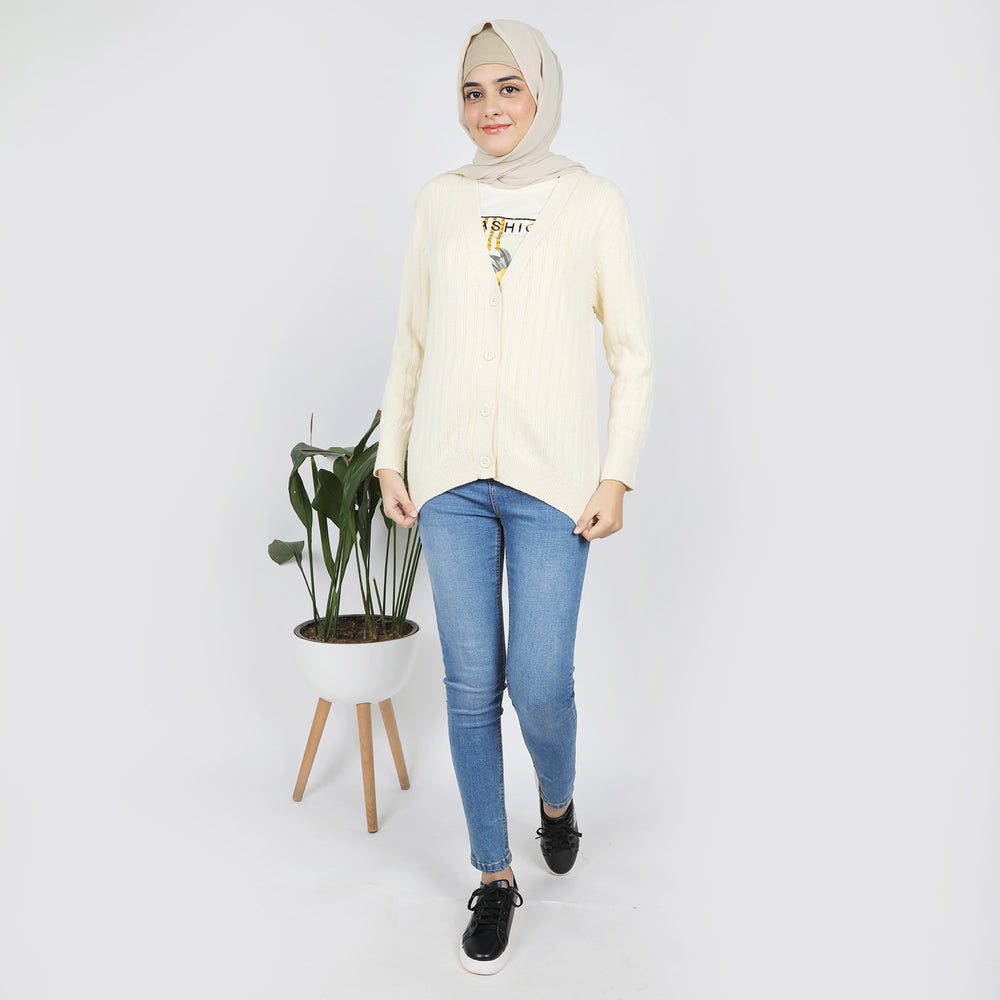 Eminent Women's Full Sleeves Sweater - Beige, Women Sweaters, Eminent, Chase Value