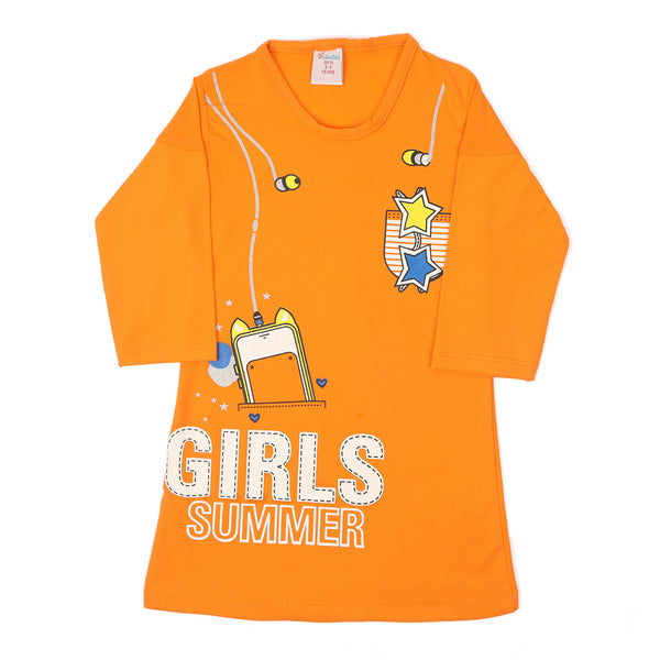 Girls Full Sleeves Top - Orange
