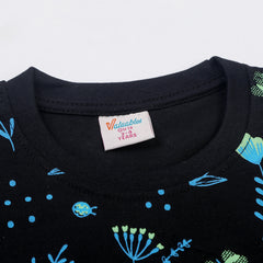 Girls Half Sleeves T-Shirt - Black