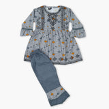 Girls Embroidered Shalwar Suit - Grey, Girls Shalwar Kameez, Chase Value, Chase Value