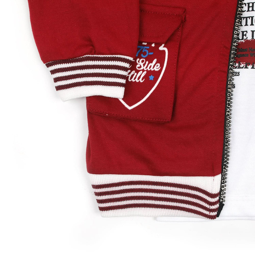 Boys Full Sleeves 3pcs Suit - Maroon, Boys Sets & Suits, Chase Value, Chase Value