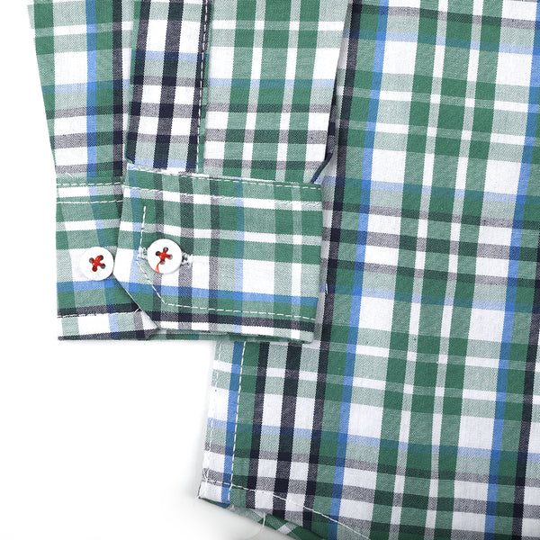 Eminent Boys Casual Check Shirt - Green