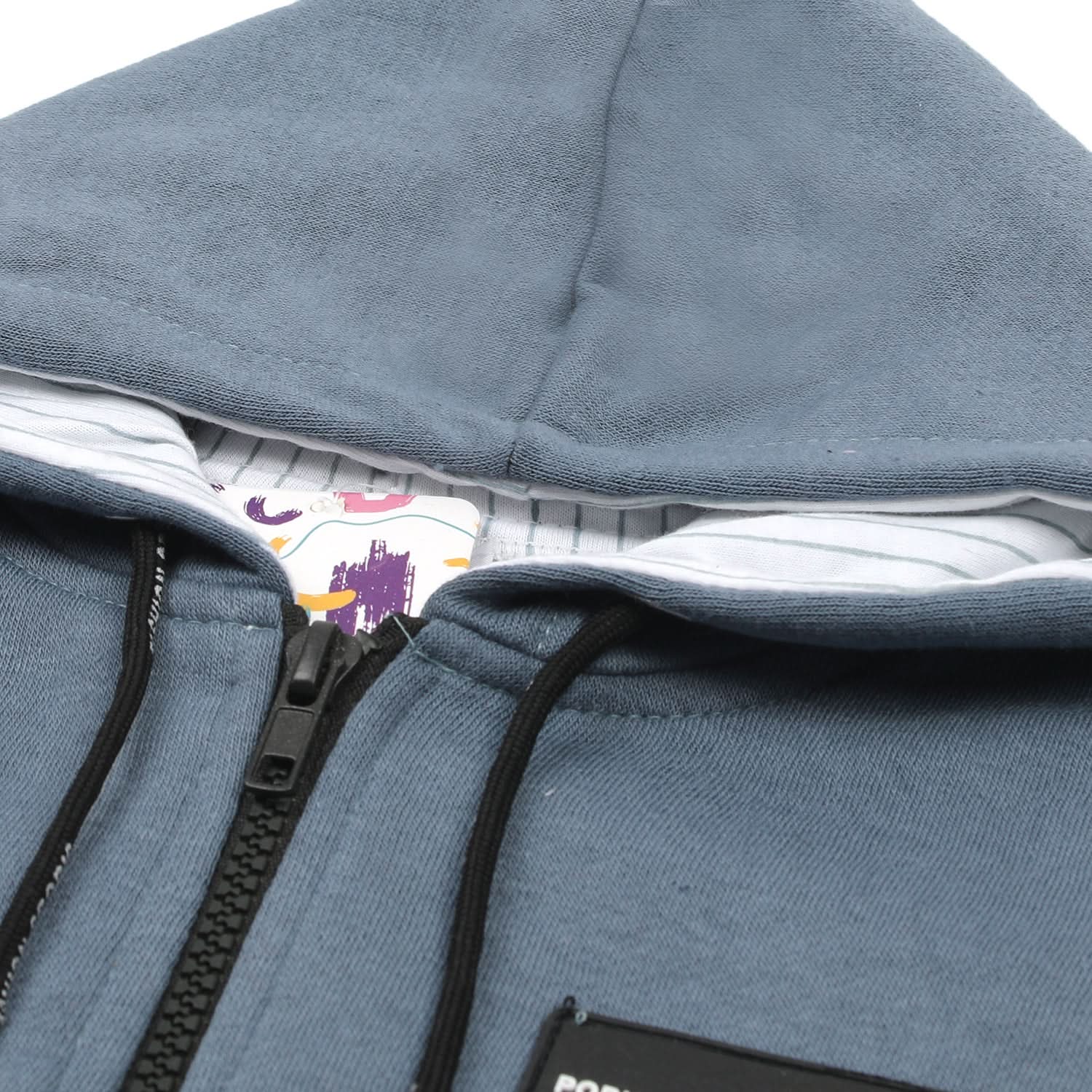 Boys Full Sleeves Zipper Hoodie - Steel Blue, Boys Hoodies & Sweat Shirts, Chase Value, Chase Value