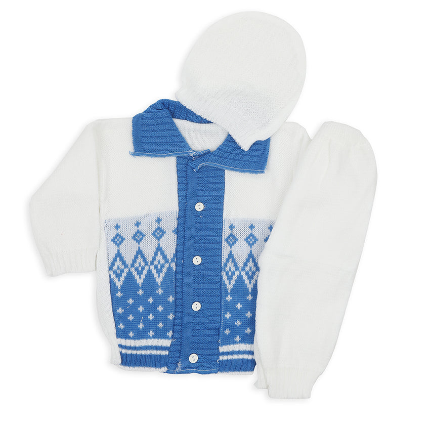 Newborn Boys Full Sleeves Sweater Suit - Blue