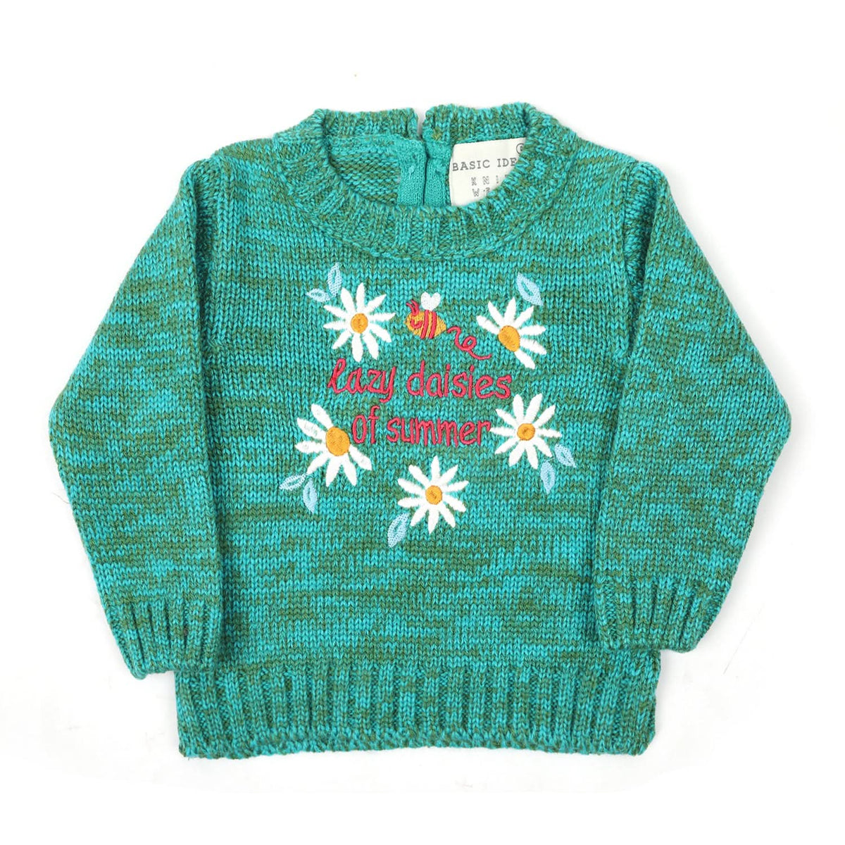 Newborn Girls Full Sleeves Sweater - Green, Newborn Girls Winterwear, Chase Value, Chase Value