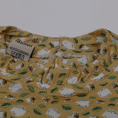 Girls Tight Half Sleeves Suit - Mustard