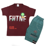 Boys Half Sleeves Short Suit - Maroon, Boys Sets & Suits, Chase Value, Chase Value