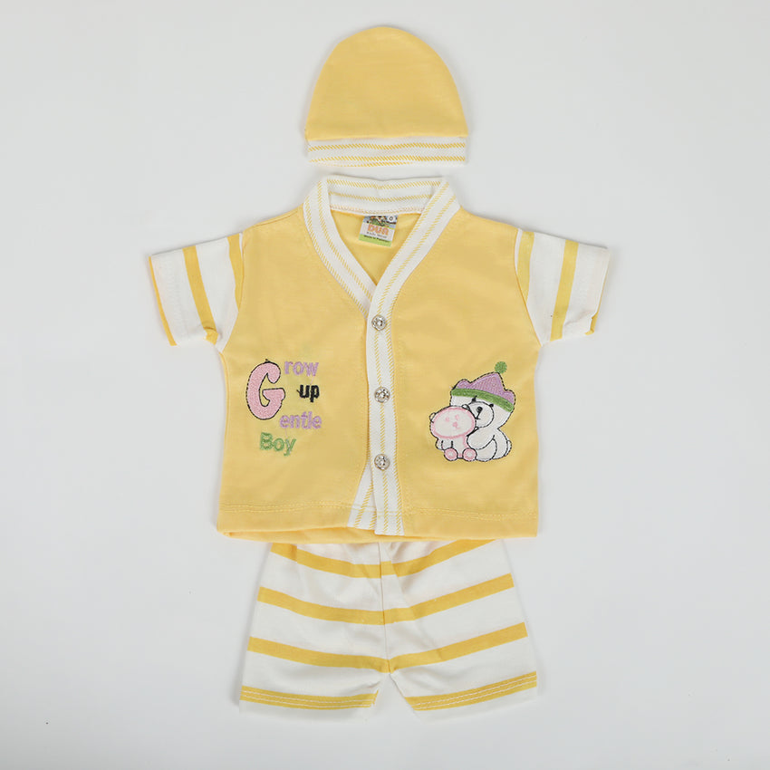Newborn Boys Half Sleeves Suit - Yellow