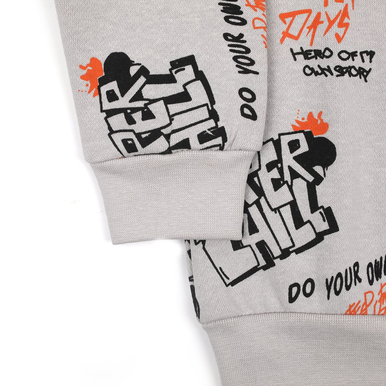 Boys Full Sleeves Round Neck T-Shirt - Light Grey, Boys T-Shirts, Chase Value, Chase Value