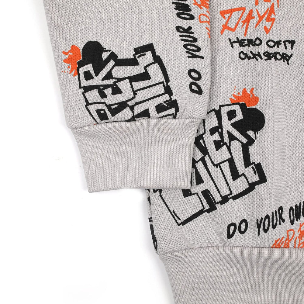 Boys Full Sleeves Round Neck T-Shirt - Light Grey, Boys T-Shirts, Chase Value, Chase Value