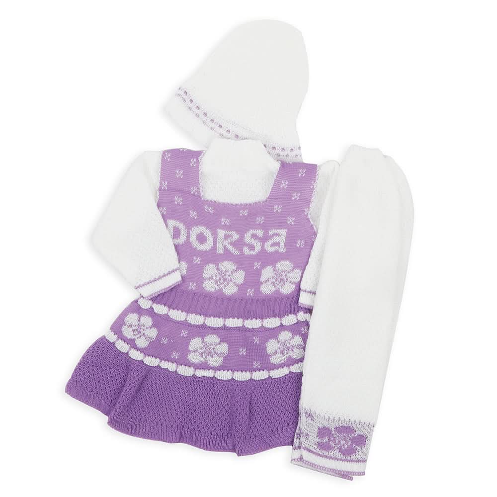 Newborn Girls Full Sleeves Sweater Suit - Purple, Newborn Girls Sets & Suits, Chase Value, Chase Value
