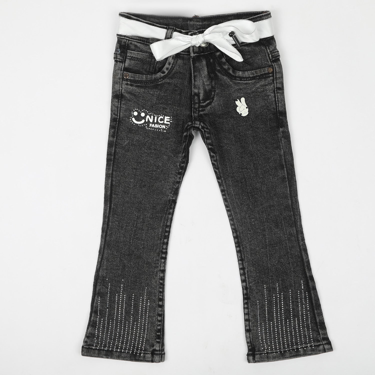 Girls Denim Pant - Dark Grey, Girls Pants & Capri, Chase Value, Chase Value