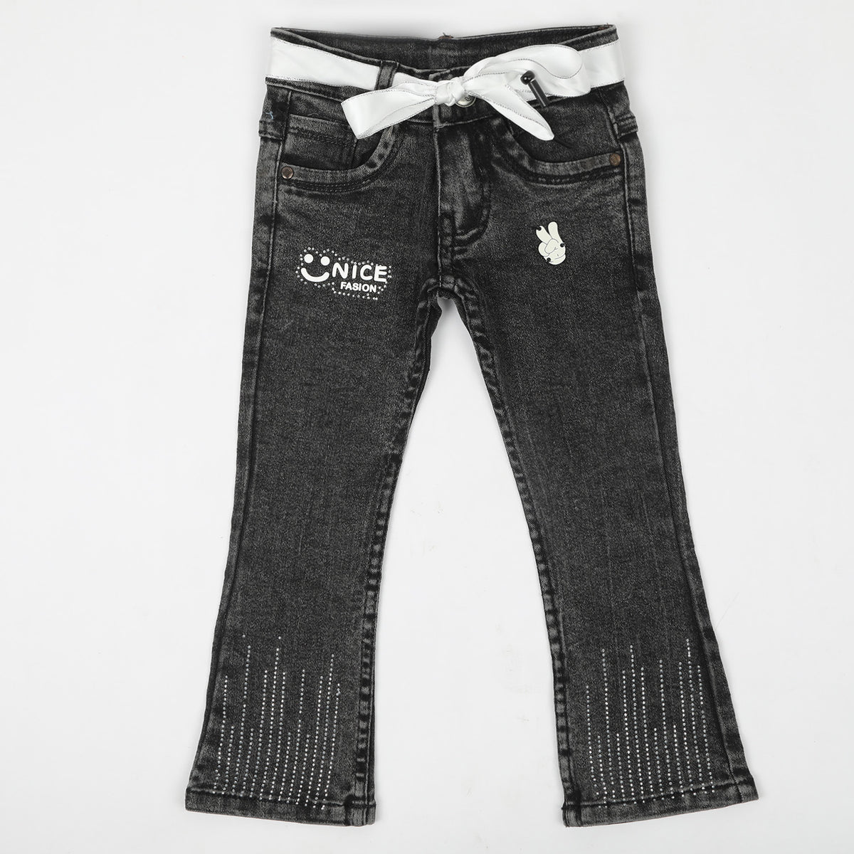 Girls Denim Pant - Dark Grey, Girls Pants & Capri, Chase Value, Chase Value