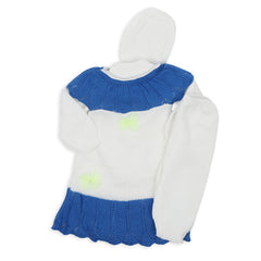 Newborn Girls Full Sleeves Sweater Suit - Royal Blue