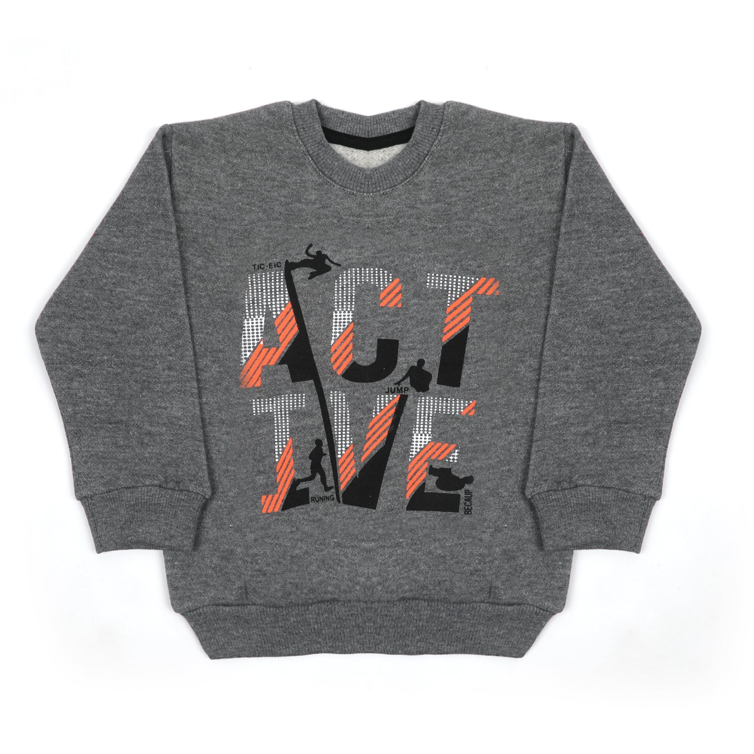 Boys Full Sleeves Round Neck SweatShirt - Grey, Boys Hoodies & Sweat Shirts, Chase Value, Chase Value
