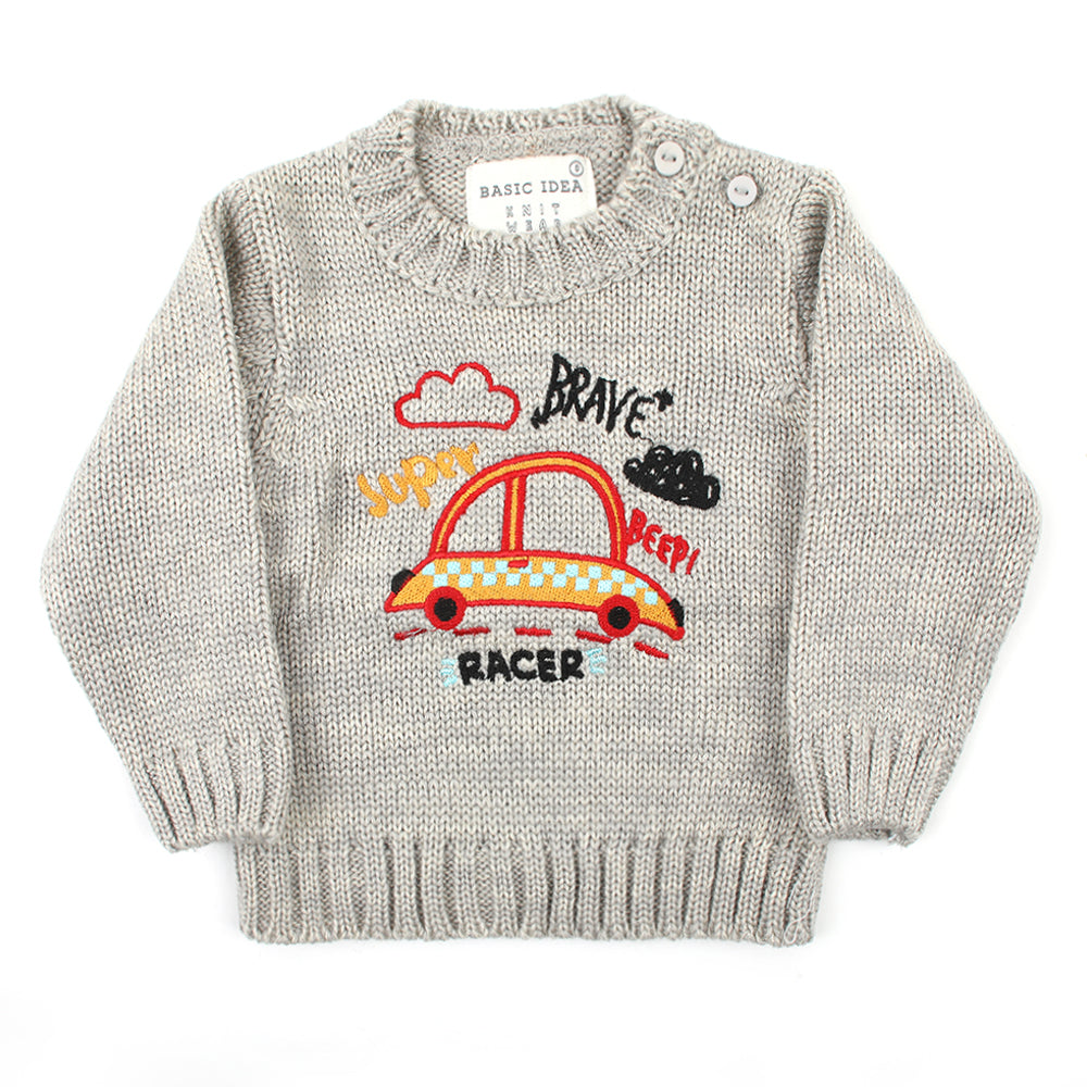 Newborn Girls Full Sleeves Sweater - Grey, Newborn Girls Winterwear, Chase Value, Chase Value