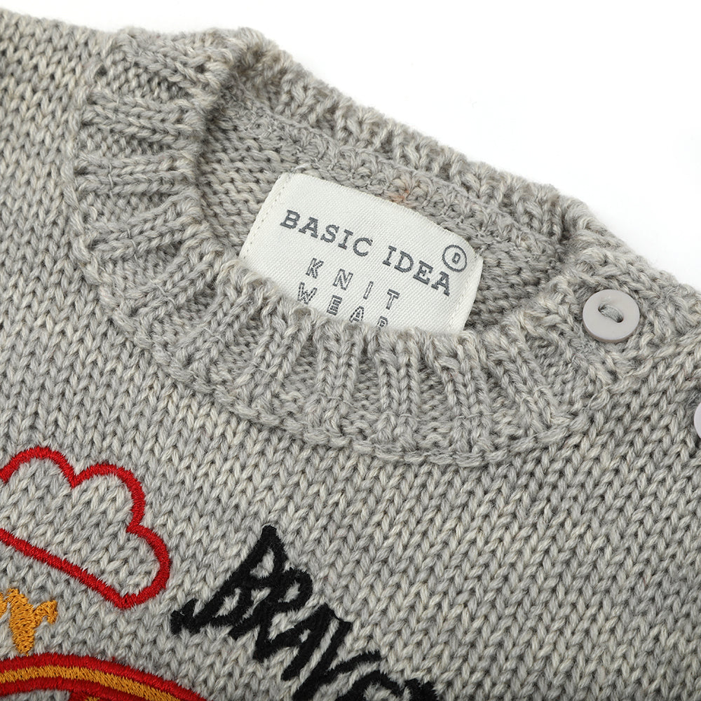 Newborn Girls Full Sleeves Sweater - Grey, Newborn Girls Winterwear, Chase Value, Chase Value