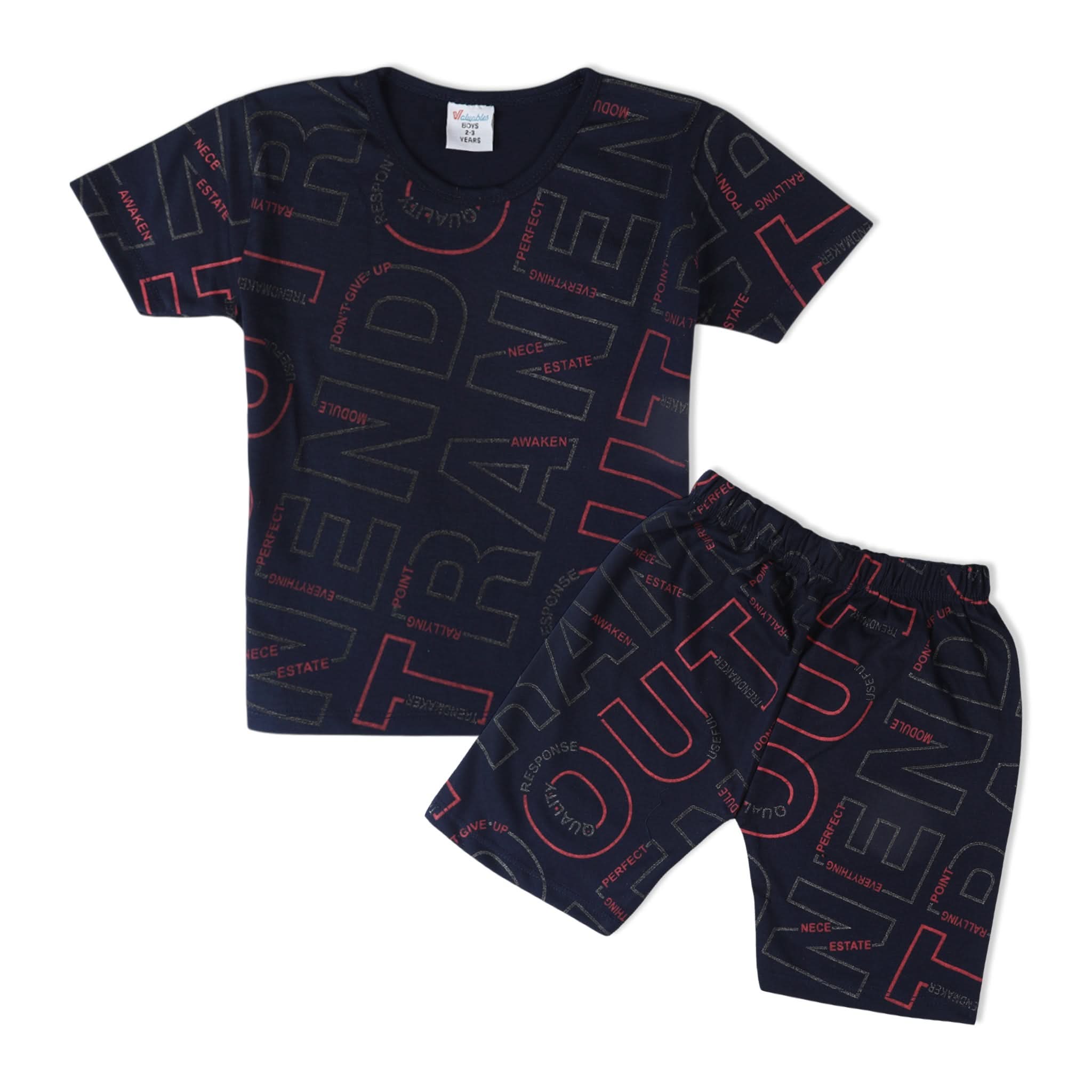 Boys Half Sleeves Suit - Navy Blue, Boys Sets & Suits, Chase Value, Chase Value