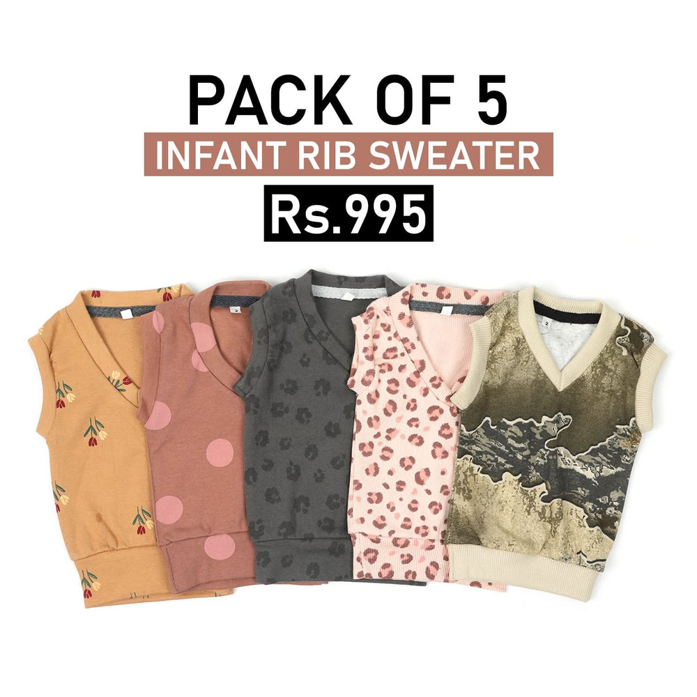 Newborn Kids Sando Sweater Pack Of 5 - Multi Color, Newborn Boys Winterwear, Chase Value, Chase Value