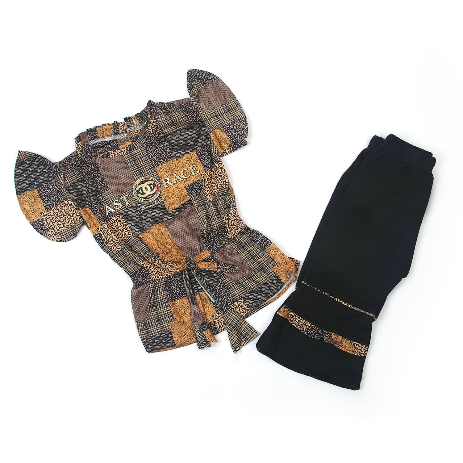 Girls Tight Half Sleeves Suit - Brown, Girls Suits, Chase Value, Chase Value