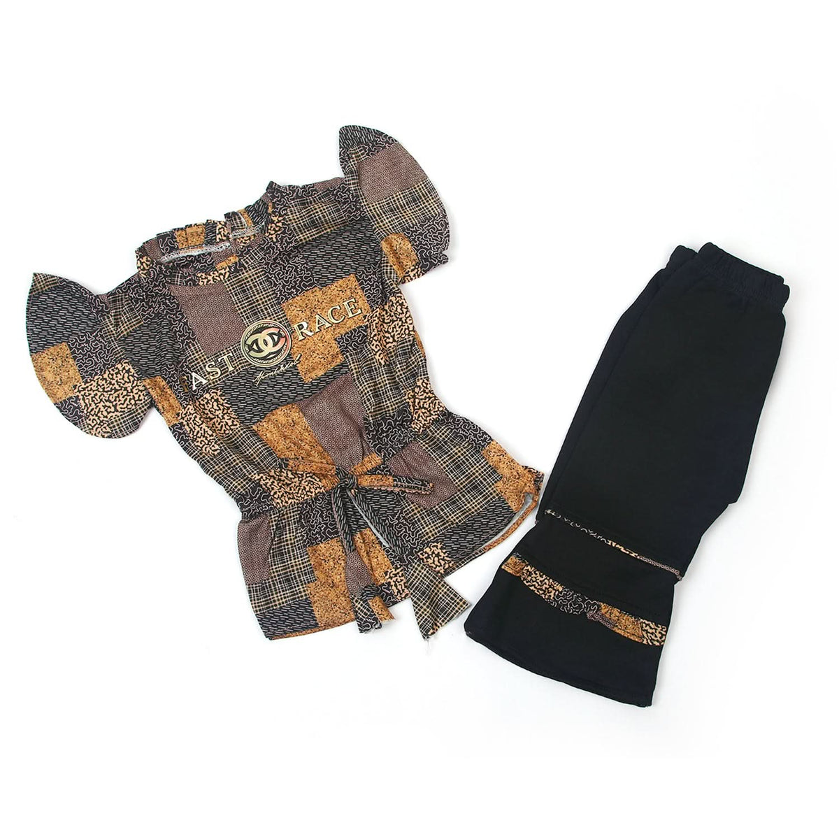 Girls Tight Half Sleeves Suit - Brown, Girls Suits, Chase Value, Chase Value