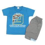 Boys Half Sleeves Short Suit - Blue, Boys Sets & Suits, Chase Value, Chase Value
