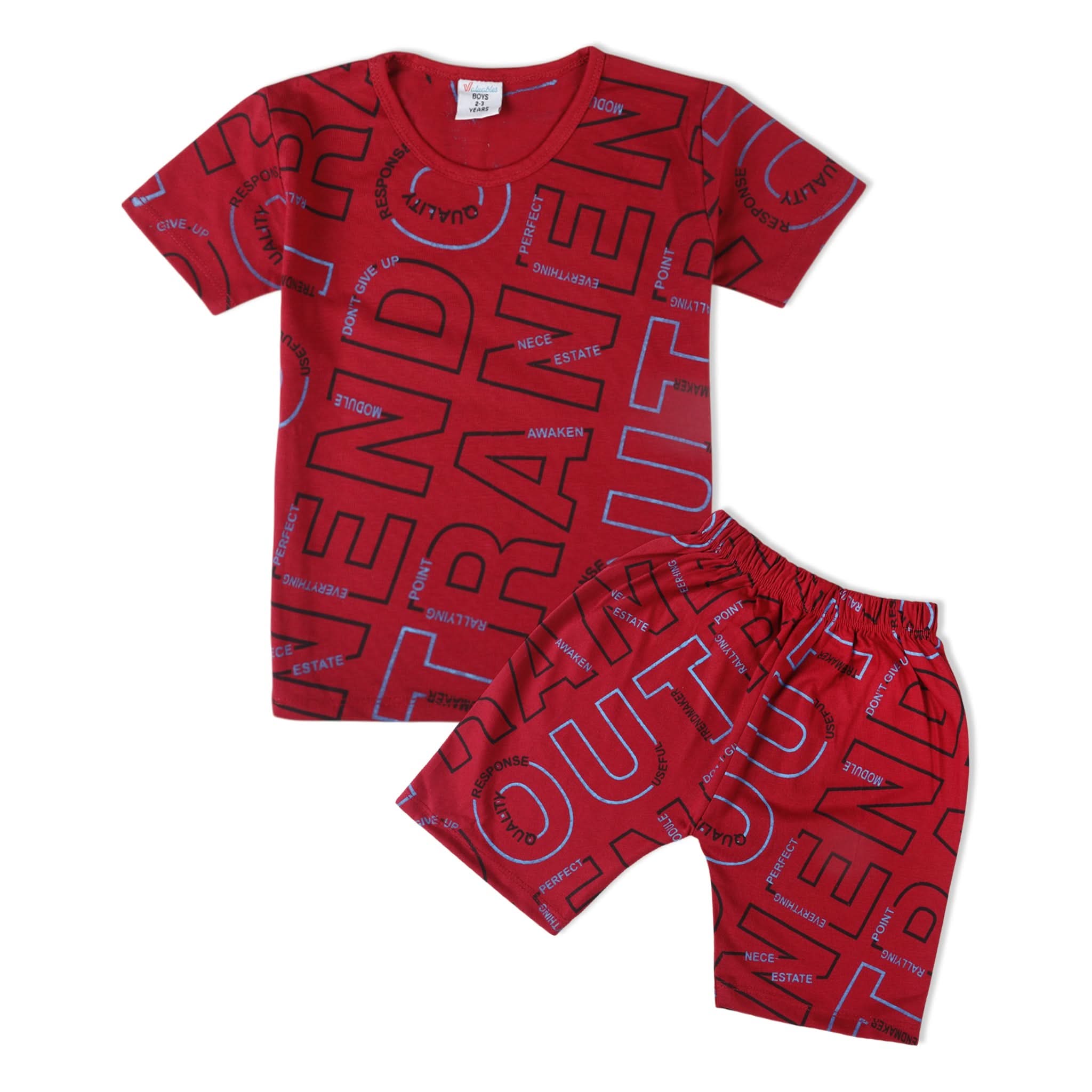 Boys Half Sleeves Suit - Maroon, Boys Sets & Suits, Chase Value, Chase Value