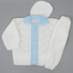 Newborn Boys Full Sleeves Sweater Suit - Blue