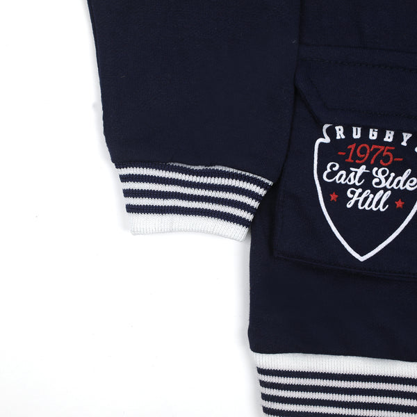 Boys Full Sleeves 3pcs Suit - Navy Blue