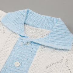 Newborn Boys Full Sleeves Sweater Suit - Blue