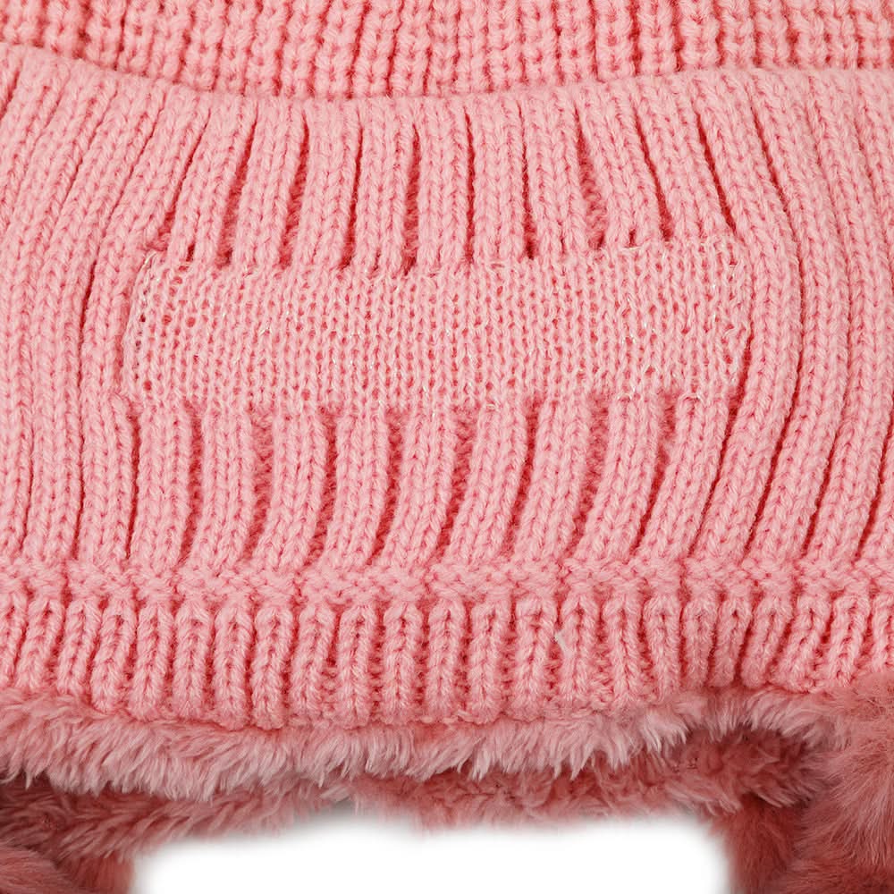 Kids Woolen Cap with Muffler - Pink, Boys Caps & Hats, Chase Value, Chase Value