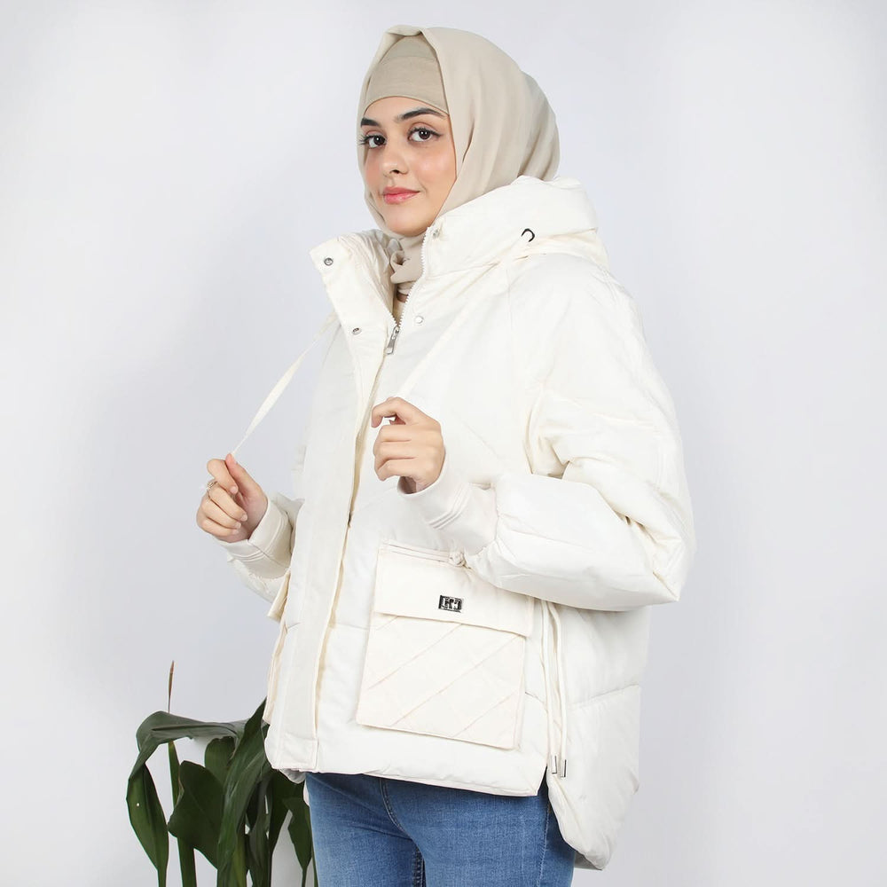 Women's Full Sleeves Jacket - Off White, Women Sweatshirts & Hoodies, Chase Value, Chase Value
