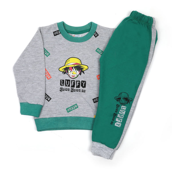 Boys Full Sleeves Round Neck Suit - Green