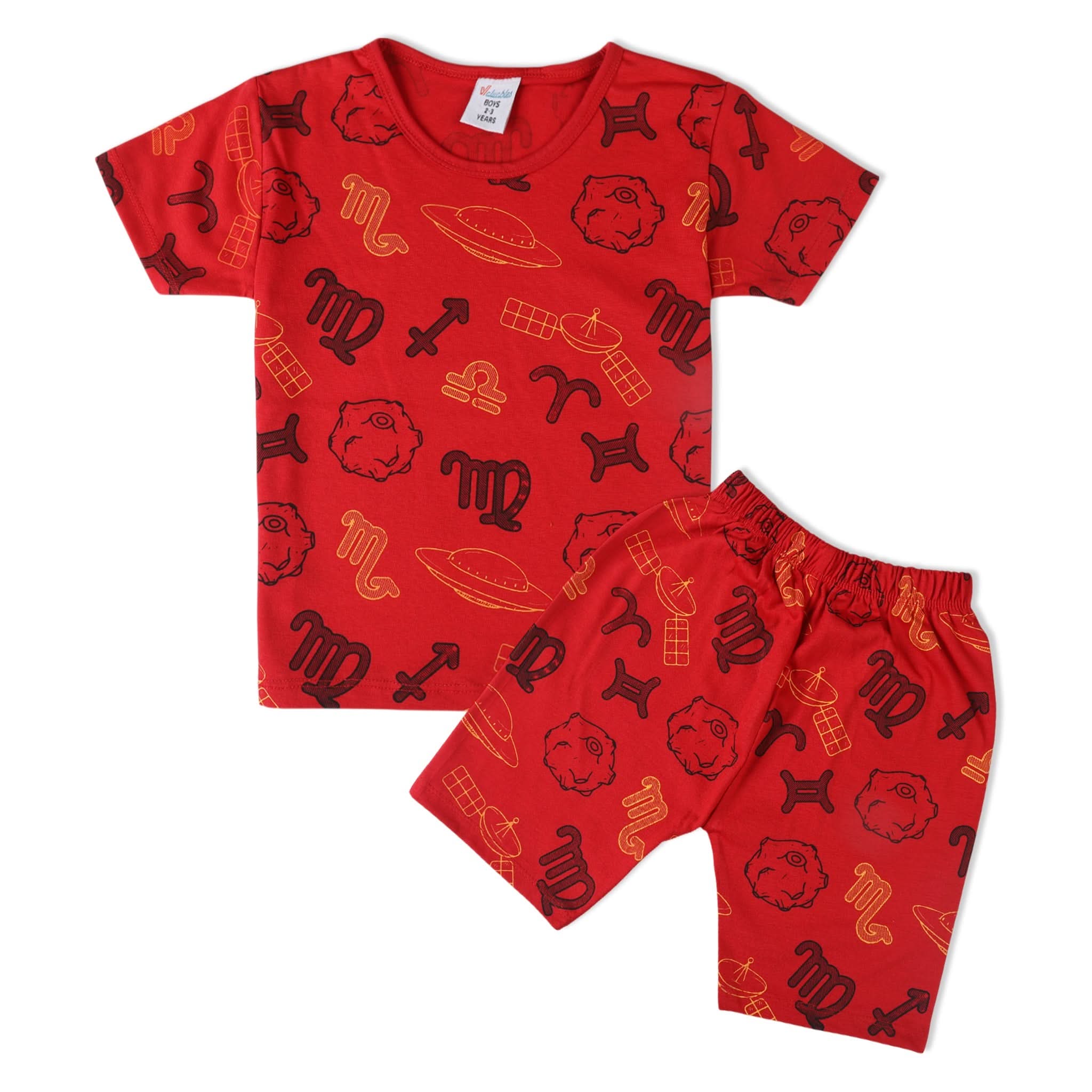 Boys Half Sleeves Suit - Red, Boys Sets & Suits, Chase Value, Chase Value