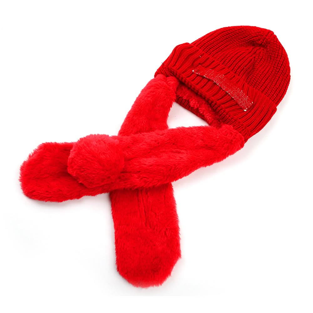 Kids Woolen Cap with Muffler - Red, Boys Caps & Hats, Chase Value, Chase Value
