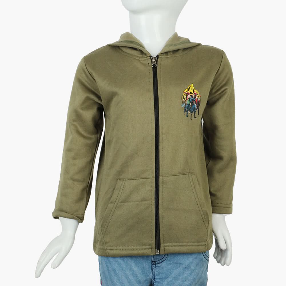 Boys Hoodie Jacket - Olive Green, Boys Hoodies & Sweat Shirts, Chase Value, Chase Value