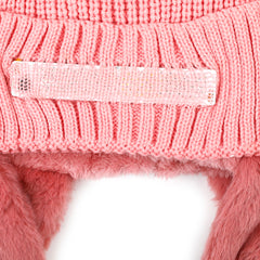 Kids Woolen Cap with Muffler - Pink