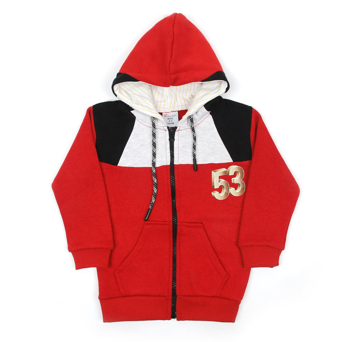 Boys Full Sleeves Zipper Hoodie - Red, Boys Hoodies & Sweat Shirts, Chase Value, Chase Value