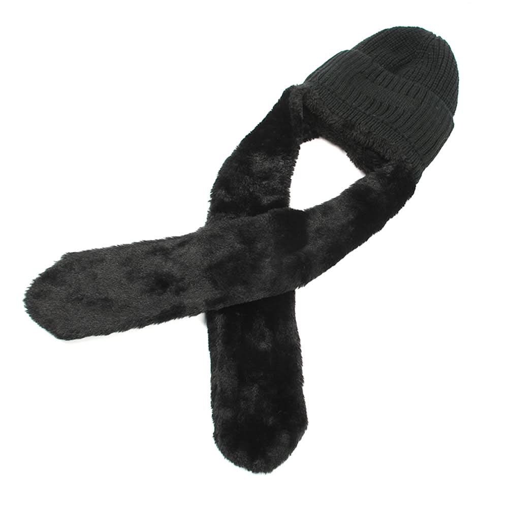 Kids Woolen Cap with Muffler - Black, Boys Caps & Hats, Chase Value, Chase Value