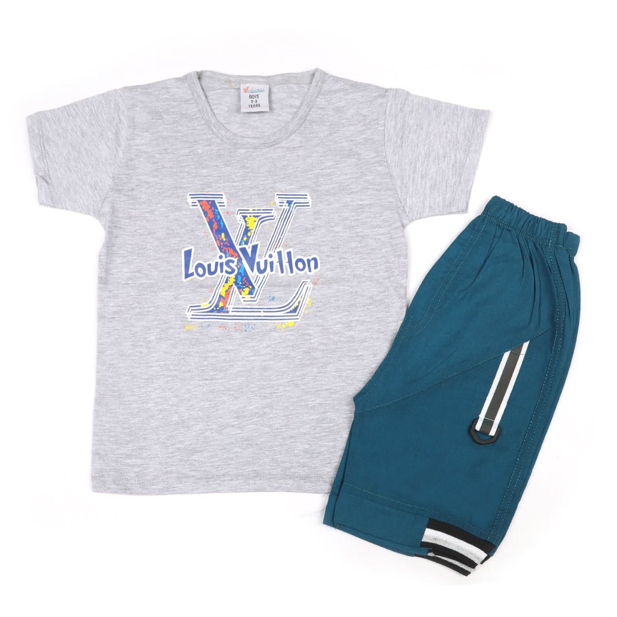 Boys Half Sleeves Short Suit - Grey, Boys Sets & Suits, Chase Value, Chase Value