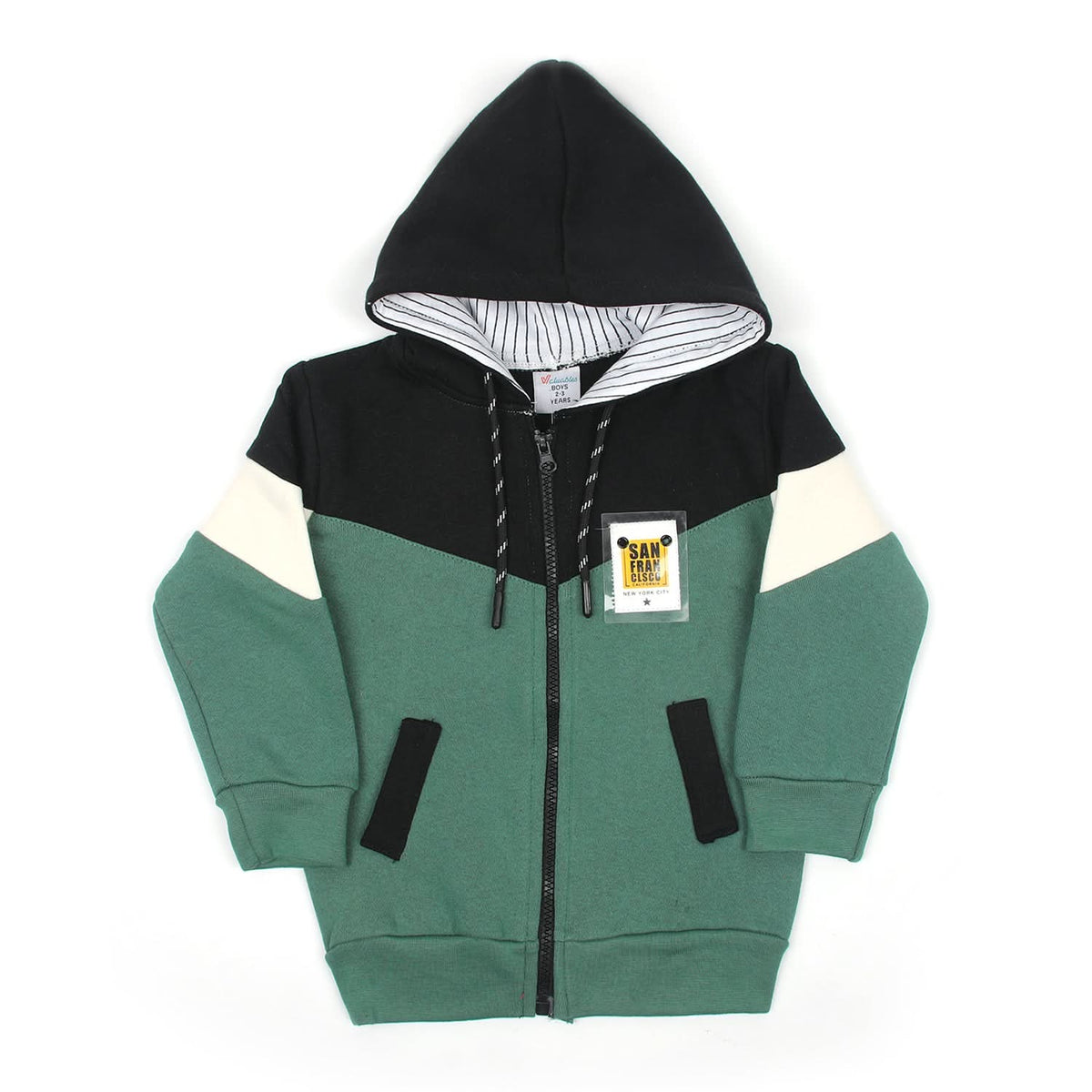 Boys Full Sleeves Zipper Hoodie - Black, Boys Hoodies & Sweat Shirts, Chase Value, Chase Value