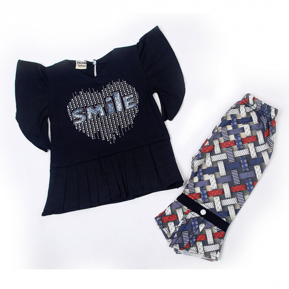 Girls Tight Half Sleeves Suit - Navy Blue, Girls Suits, Chase Value, Chase Value